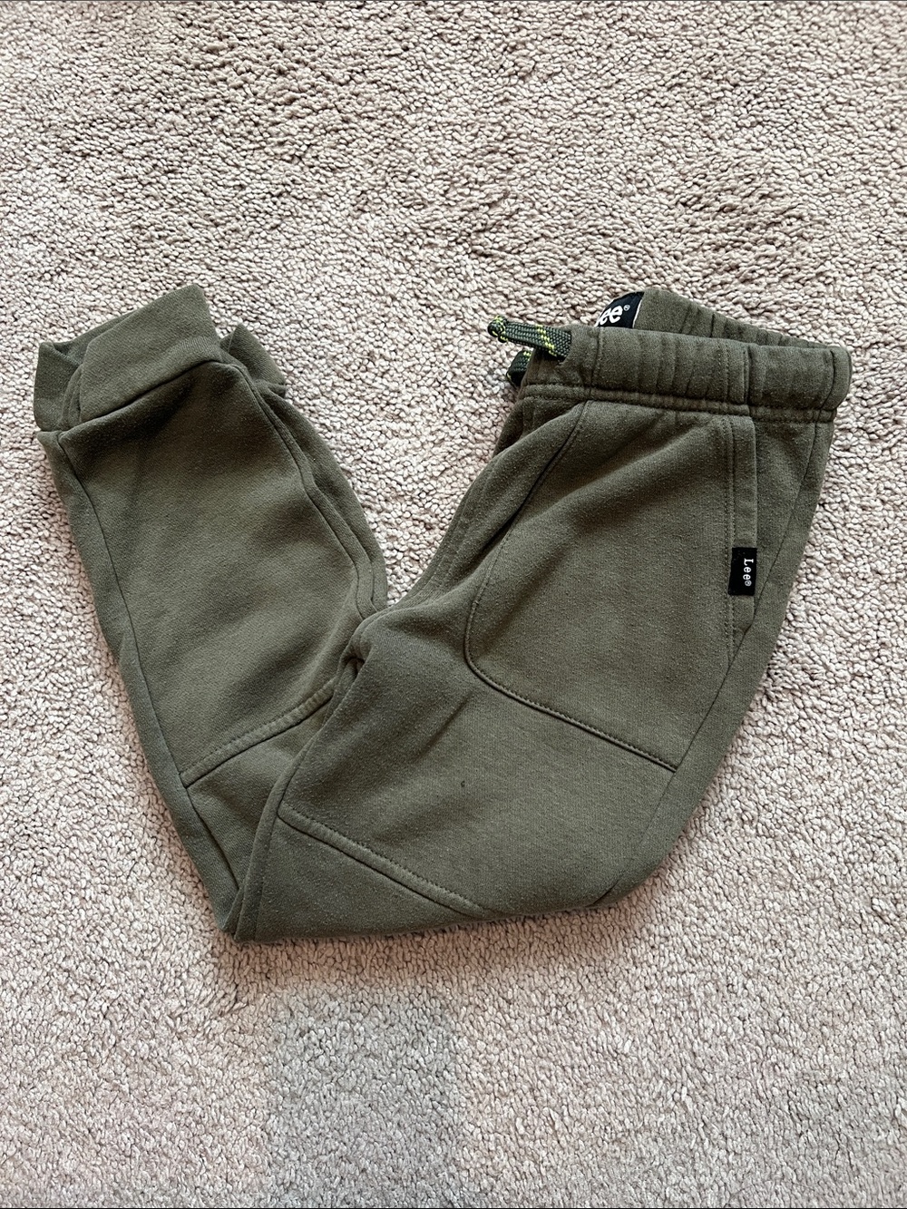 Lee Olive Green Kids Fleece Jogger Pants